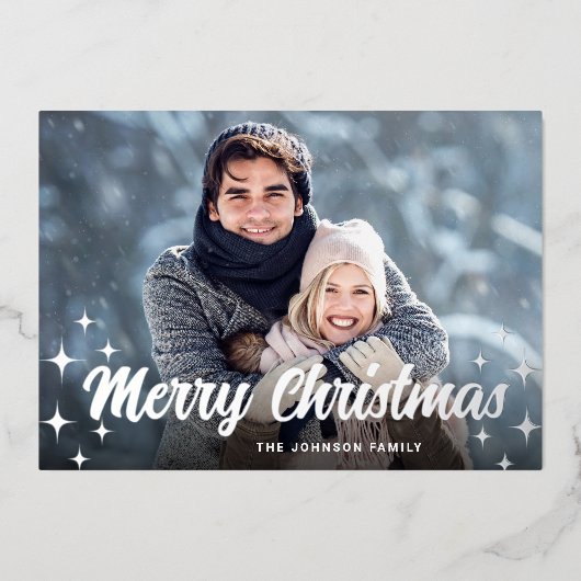 Snel kerstfeest- en frituurtje folie feestdagenkaart (Voorkant)