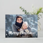 Snel kerstfeest- en frituurtje folie feestdagenkaart (Staand Voorkant)