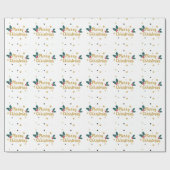 Snel kerstfeest Gold Glitter-tekstontwerp Cadeaupapier (Vlak)