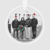 Snel kerstfeest Holly Barn Deuren Foto Ornament (achterkant)