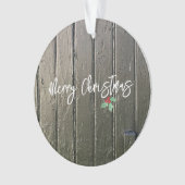 Snel kerstfeest Holly Barn Deuren Foto Ornament (voorkant)