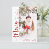 Snel kerstfeest met fotofeestdag kaart (Staand voorkant)