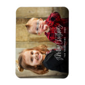 Snel kerstfeest met modern fotoscript magneet (Verticaal)