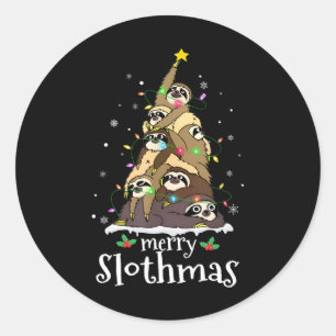 Snel kerstfeest met prettige feestdagen ronde sticker