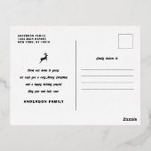 Snel kerstfeest Modern Leaf Pattern Foto Folie Feestdagen Briefkaart (Achterkant)