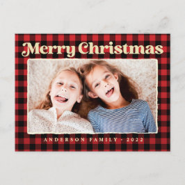 Snel kerstfeest Modern Pset Pattern Foto Feestdagenkaart