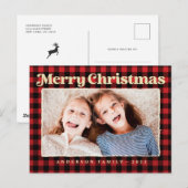 Snel kerstfeest Modern Pset Pattern Foto Feestdagenkaart (Voorkant / Achterkant)