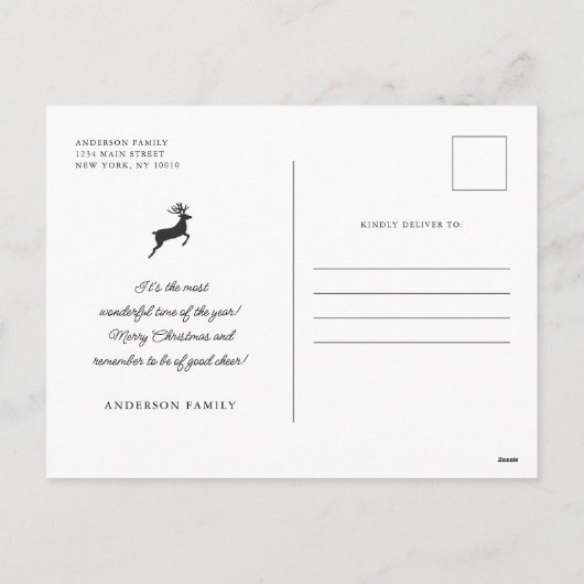 Snel kerstfeest Modern Pset Pattern Foto Feestdagenkaart (Achterkant)