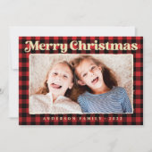 Snel kerstfeest Modern Pset Pattern Foto Feestdagenkaart (Voorkant)