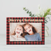 Snel kerstfeest Modern Pset Pattern Foto Feestdagenkaart (Staand voorkant)