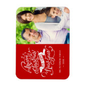 Snel kerstfeest nieuwjaar met kalligrafie Foto Magneet (Verticaal)