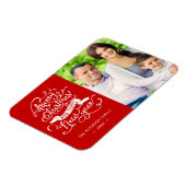 Snel kerstfeest nieuwjaar met kalligrafie Foto Magneet (Linkerzijde)