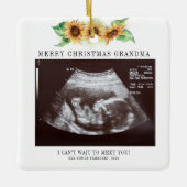 Snel kerstfeest oma Sunflower Ultrasound foto Keramisch Ornament (Voorkant)