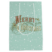 Snel kerstfeestelijk typografisch ontwerp medium cadeauzakje (Achterkant)