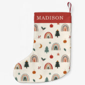 Snel kerstfeestelijke regenbogen Vakantie Naam Kleine Kerstsok (Achterkant)