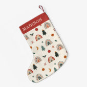 Snel kerstfeestelijke regenbogen Vakantie Naam Kleine Kerstsok (Achterkant (Hangend))