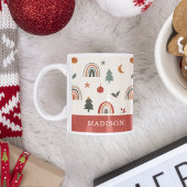 Snel kerstfeestelijke regenbogen Vakantie Naam Mok