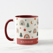 Snel kerstfeestelijke regenbogen Vakantie Naam Mok (Links)