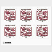 Snel kerstfeestelijke vormgeving vierkante sticker (Vel)