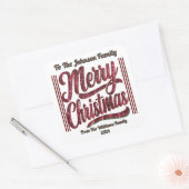 Snel kerstfeestelijke vormgeving vierkante sticker (Envelop)
