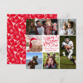 Snel kerstfeestvieren Foto Collage Feestdagenkaart (Voorkant / Achterkant)