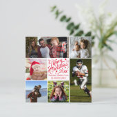 Snel kerstfeestvieren Foto Collage Feestdagenkaart (Staand voorkant)
