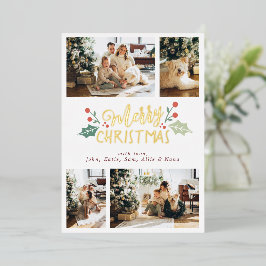 Snel kerstfeestvieren Foto Collage Folie Feestdagenkaart