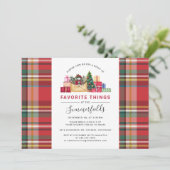 Snel kerstfeestvieren met cadeaubericht kaart (Staand voorkant)