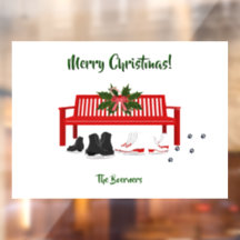 Snel kerstgerei met Schaatsen Familie Venster Deur