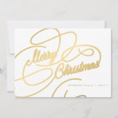 Snel kerstgouden script, eenvoudig elegant feestdagenkaart (Voorkant)