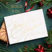 Snel kerstgouden script, eenvoudig elegant folie feestdagenkaart