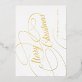 Snel kerstgouden script, eenvoudig elegant folie feestdagenkaart (Voorkant)