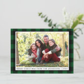 Snel kerstgroen gecomprimeerde fotokaart feestdagenkaart (Staand voorkant)