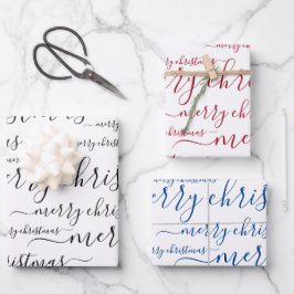 Snel kersthandgeschreven kalligrafie inpakpapier vel