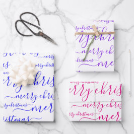 Snel kersthandgeschreven kalligrafie inpakpapier vel