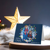 Snel kerstlicht Foto Modern Cute Navy Blue Feestdagen Kaart