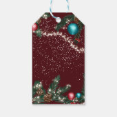 Snel kerstlicht pijnbomen sneeuw rood cadeaulabel (Achterkant)