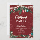 Snel kerstlicht pijnbomen sneeuw rood kaart (Voorkant)