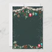 Snel kerstlicht pijnboompensneeuw bruiloft kaart (Achterkant)