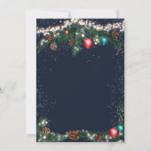 Snel kerstlicht pijnboompensneeuw bruiloft kaart (Achterkant)