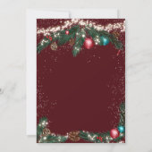 Snel kerstlicht pijnboompensneeuw bruiloft kaart (Achterkant)