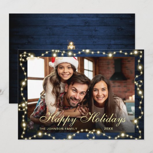 Snel kerstlicht Rustige FOTO-groet Feestdagenkaart (Voorkant / Achterkant)