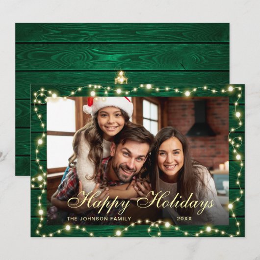 Snel kerstlicht Rustige FOTO-groet Feestdagenkaart (Voorkant / Achterkant)