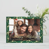 Snel kerstlicht Rustige FOTO-groet Feestdagenkaart (Staand voorkant)