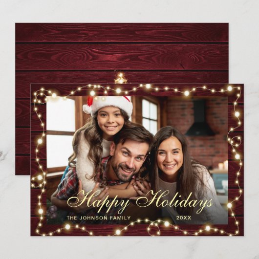 Snel kerstlicht Rustige FOTO-groet Feestdagenkaart (Voorkant / Achterkant)