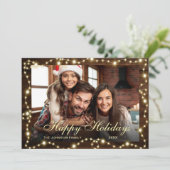 Snel kerstlicht Rustige FOTO-groet Feestdagenkaart (Staand voorkant)