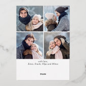 Snel kerstmis 5 PHOTO Greeting Silver Folie Feestdagenkaart (Achterkant)