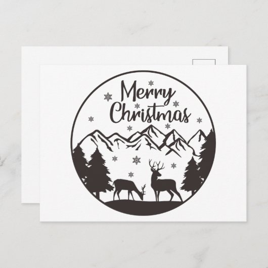 Snel kerstontwerp feestdagenkaart (Voorkant / Achterkant)