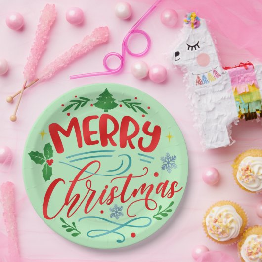 Snel kerstontwerp papieren bordje (Feest)