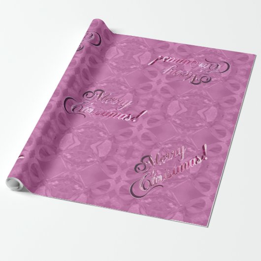 Snel kerstpatroon Elegant Roze script Cadeaupapier (Uitgerold)